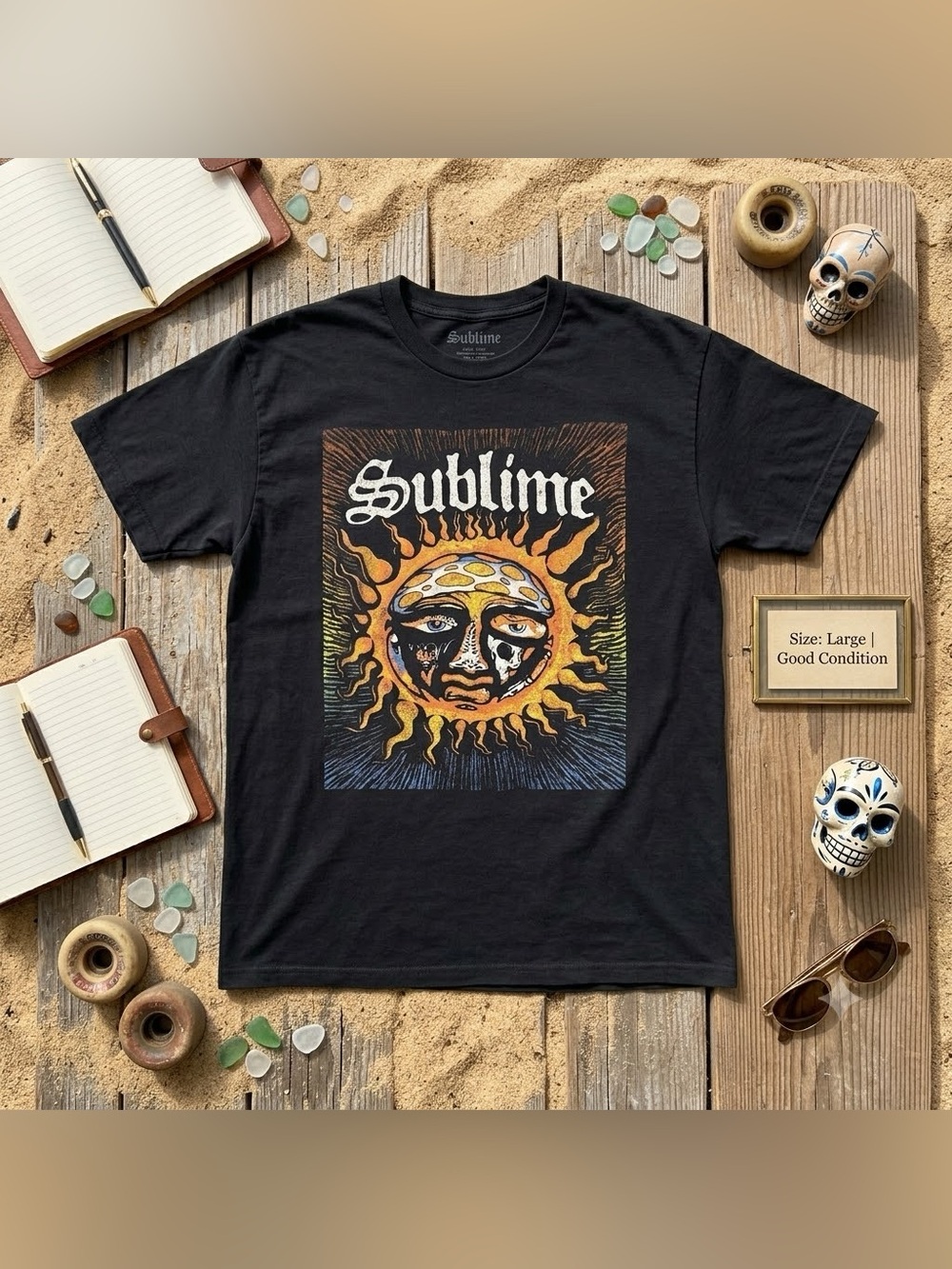 Sublime Men's Black Sun Graphic Short Sleeve Tee